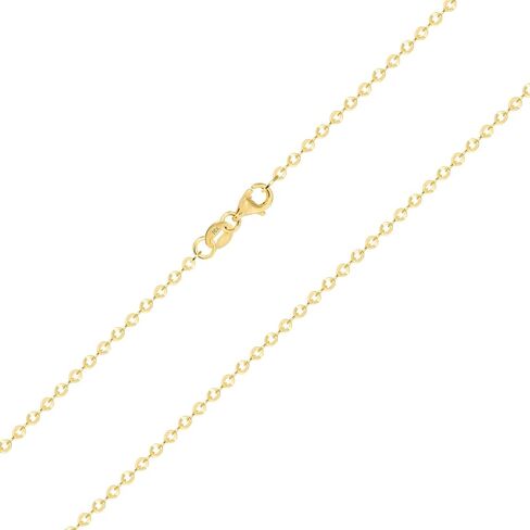 Nuragold 10k Real Yellow Gold Cable 2mm Rolo Round LInk Chain Necklace (16"-26") Dainty Italian Jewelry for Men & Women in Saudi Arabia