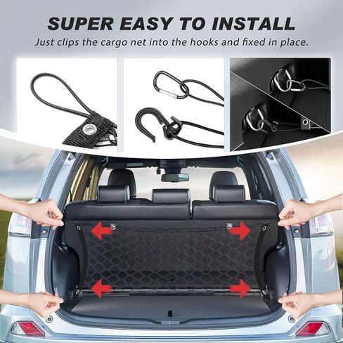 شبكة شحن على طراز Karltys على طراز Hyundai Kona 2024 2025 ، شبكة شبكات شبكية شبكية في الجذع الخلفية الشاقة لعام 2025 ، منظم شباك تخزين شبكة نايلون مرنة in Saudi Arabia