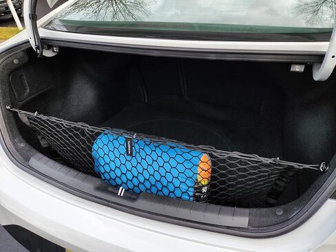Envelope Style Elastic Trunk Mesh Cargo Net for Hyundai Elantra SE SEL Sport 2016-2025 - Premium Trunk Organizer and Storage - Luggage Net for Sedan - Best Car Organizer for Hyundai Elantra (AD) in Saudi Arabia