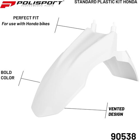 POLISPORT MOTOCROSS (MX) مجموعة بلاستيكية متماثلة لـ Honda CRF 110F (2013-18)-جودة OEM ، متينة ، مرنة ومثالية-أبيض in Saudi Arabia