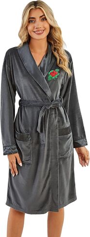 Richie House Women's Soft and Light Weight Velour Bathrobe Size S to L RHW2763 in Kuwait