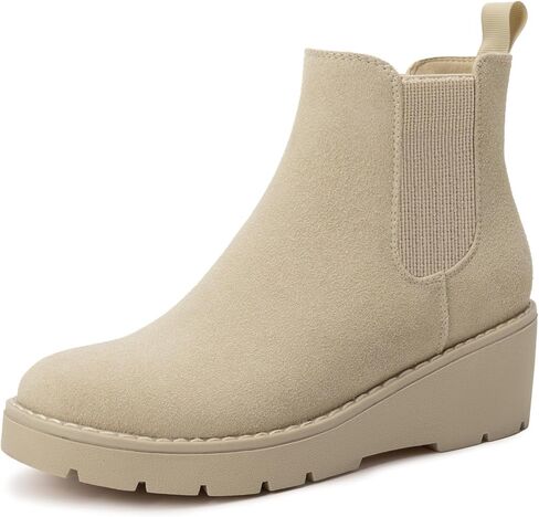 منصة Athlefit Girls Ongle Boots Kids Slip on Chelsea Wedge Booties for Toddler Little Kid Big Kid in Saudi Arabia