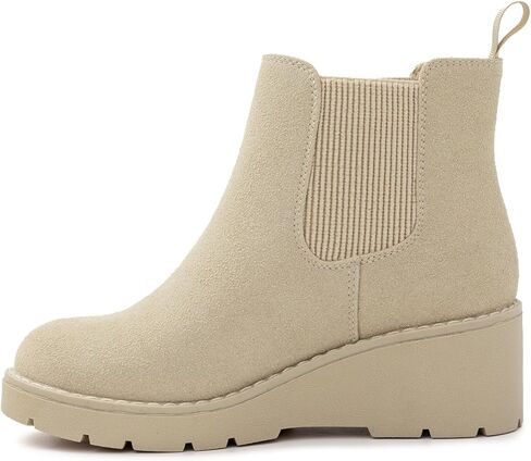 منصة Athlefit Girls Ongle Boots Kids Slip on Chelsea Wedge Booties for Toddler Little Kid Big Kid in Saudi Arabia