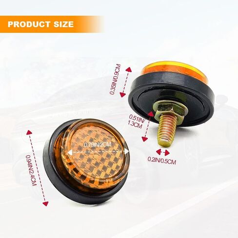 6PCS Red Reflectors Motorcycle License Plate Frame Bolts and Nuts, Round License Plate Screws, License Plate Fastener Nut for Motorcycle Bicycle in Saudi Arabia