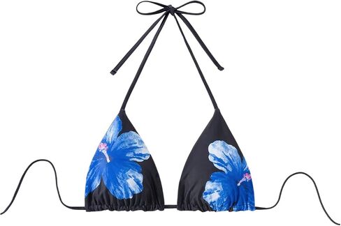 Verdusa Women's Reversible Floral Print Triangle Halter Bikini Tops Tie Backless Swimwear Top in Saudi Arabia