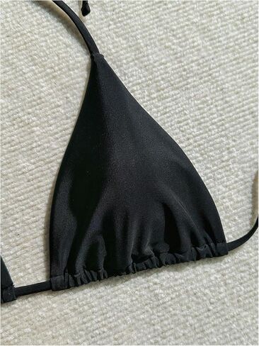 Verdusa نساء 3PACK Leopard Floral Halter Bikini Top String Triangle Tops in Saudi Arabia