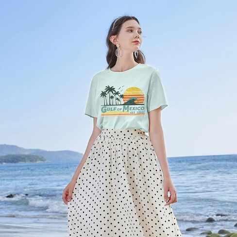 Gulf of Mexico T Shirt for Women Stay Salty and Resistance Shirts Summer Graphic Tee Tops in Kuwait