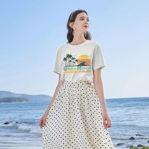 Gulf of Mexico T Shirt for Women Stay Salty and Resistance Shirts Summer Graphic Tee Tops in Kuwait