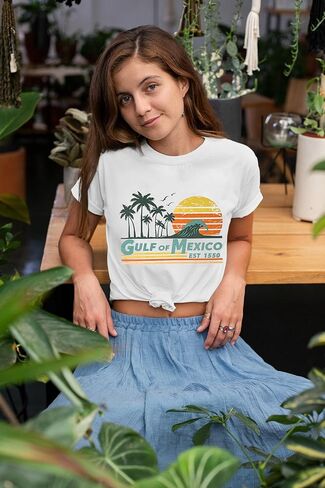 Gulf of Mexico T Shirt for Women Stay Salty and Resistance Shirts Summer Graphic Tee Tops in Kuwait