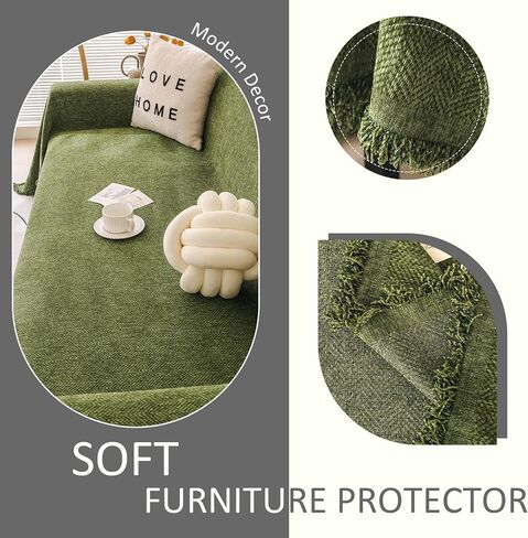 VClife Boho Couch Cover, Washable Sofa Cover for Dog, Non Slip Couch Covers for 2 Cushion Couch, Modern Khaki Creamy White Geometric Sofa Slipcovers Multi-Functional Furniture Protector 71'' x 118'' in Saudi Arabia