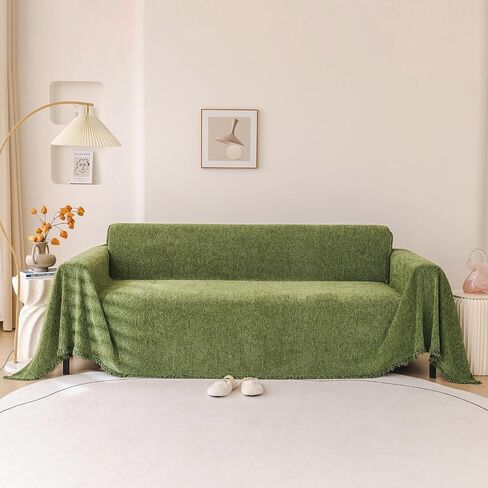 VClife Boho Couch Cover, Washable Sofa Cover for Dog, Non Slip Couch Covers for 2 Cushion Couch, Modern Khaki Creamy White Geometric Sofa Slipcovers Multi-Functional Furniture Protector 71'' x 118'' in Saudi Arabia
