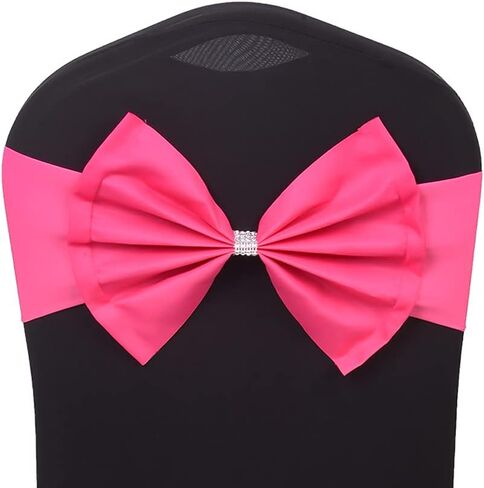 10PCS Spandex Stretch Chair Sashes Bows Elastic Chair Bands Ties for Wedding Party Reception Events Universal Ceremony Banquet Decorations (Yellow) in Saudi Arabia