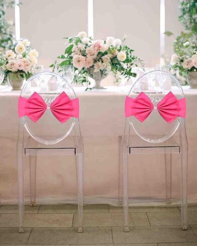 10PCS Spandex Stretch Chair Sashes Bows Elastic Chair Bands Ties for Wedding Party Reception Events Universal Ceremony Banquet Decorations (Yellow) in Saudi Arabia