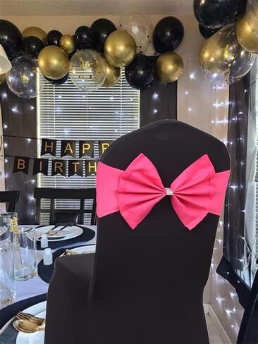 10PCS Spandex Stretch Chair Sashes Bows Elastic Chair Bands Ties for Wedding Party Reception Events Universal Ceremony Banquet Decorations (Yellow) in Saudi Arabia