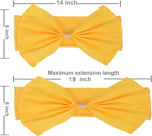 10PCS Spandex Stretch Chair Sashes Bows Elastic Chair Bands Ties for Wedding Party Reception Events Universal Ceremony Banquet Decorations (Yellow) in Saudi Arabia