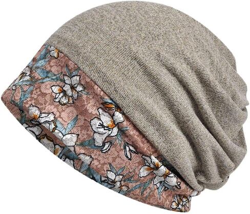 Women's Floral Pattern Beanie Hat Cotton Lace Skull Cap in Saudi Arabia