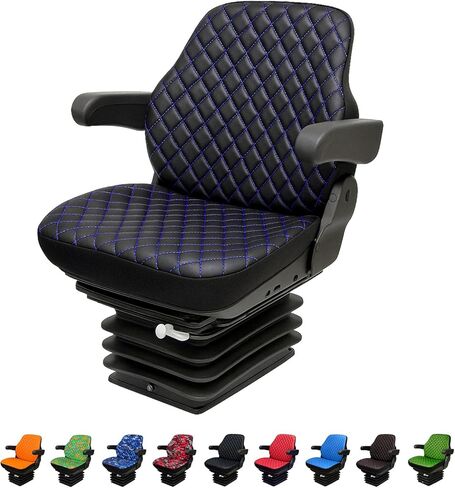 غطاء مقعد الجرار الثقيل لجرارات الخزانة بدون مسند رأس ، غطاء مقعد لجون ديري جرار ، نمط التمويل ، 8 ألوان (مخطط ألوان JD - الجلود الخضراء - غرز أصفر) in Kuwait