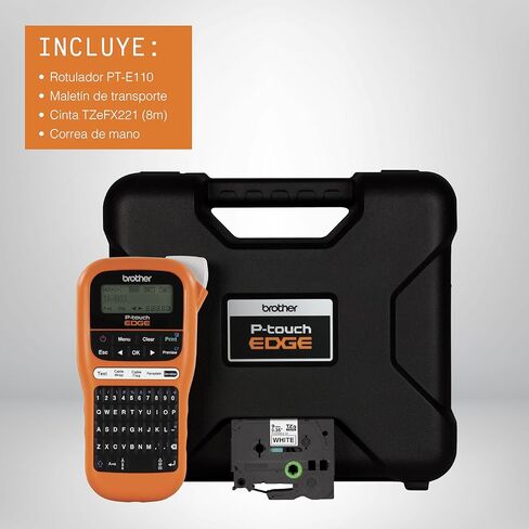 مجموعة مقاول Brother PT-E110BP: P-Touch Handheld Industrial Label Printer بالإضافة إلى 3 أشرطة (علامات تصل إلى 12 مم) in Kuwait