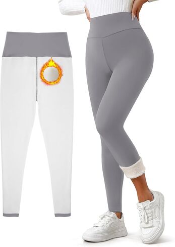 Women's Fleece Lined Leggings Weather Thick Thermal Warm Winter Tights Butt Lift High Waist Tummy Control Yoga Pants in Kuwait