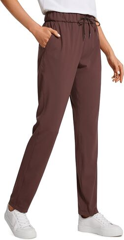 CRZ YOGA Womens 4-Way Stretch Pants Tall 29" - Sweatpants Travel Outdoor Workout Athletic Pockets Trousers in Saudi Arabia