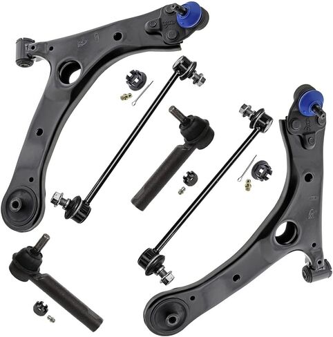 Detroit Axle - Front 6PC Control Arms Kit لعام 2014-2019 Toyota Corolla ، 2 أذرع تحكم منخفضة مع مفاصل الكرة ، قضبان التعادل الخارجية ، 2 Sway Bar Links 2015 2015 2017 2019 استبدال in Saudi Arabia