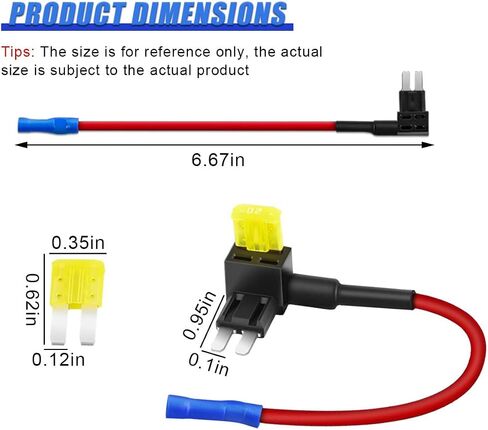 10PCS Micro2 Fuse Tap, 12V 50058R Micro II with 20A Fuses Holder, Car Add a Circuit Fuse Tap Adapters, Car ATR Blade Adapter Add On Dual Circuits for Vehicles Trucks Boats (Micro2) in Saudi Arabia