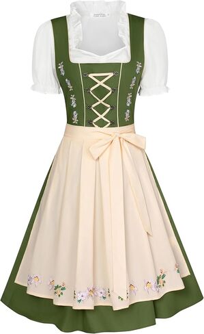 JASAMBAC Women's German Dirndl Dress Costumes 3 Pieces for Oktoberfest Carnival in Kuwait