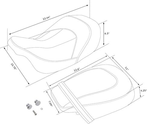 XFMT دراجة نارية منخفضة من قطعتين من قطعتين من سائق السائق في هارلي تورنج رود كينج ستريت رود جليد جليد إلكترا جليد CVO 2009-2023 ، غرزة أسود in Kuwait