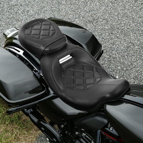 XFMT دراجة نارية منخفضة من قطعتين من قطعتين من سائق السائق في هارلي تورنج رود كينج ستريت رود جليد جليد إلكترا جليد CVO 2009-2023 ، غرزة أسود in Kuwait