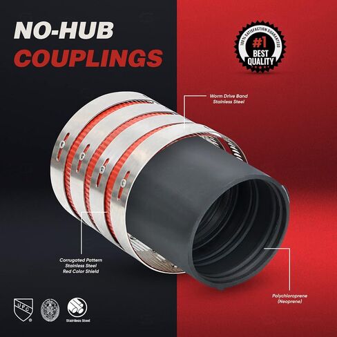 37622CS No-Hub Coupling Heavy Duty Colored Shield, 4 inch, Red in Saudi Arabia