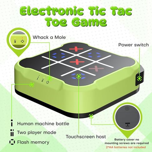 Tic Tac Toe Bolt Game, Handheld Electric Puzzle Game Console, Gift Ideal for Kids and Adults' Birthday, Electronic Board Games for Educational and Memory Growth, Portable Travel Games for Car Ride in Kuwait