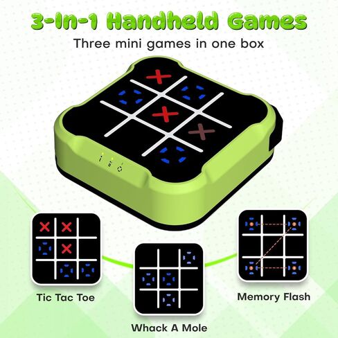 Tic Tac Toe Bolt Game, Handheld Electric Puzzle Game Console, Gift Ideal for Kids and Adults' Birthday, Electronic Board Games for Educational and Memory Growth, Portable Travel Games for Car Ride in Kuwait