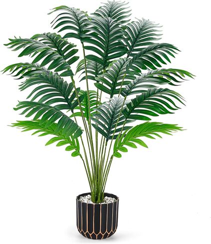 Der Rose 28" Fake Palm Tree Large Artificial Potted Plants Indoor for Home Porch Patio Living Room Bathroom Outdoor Decor in Saudi Arabia