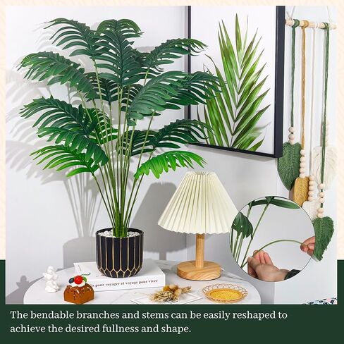 Der Rose 28" Fake Palm Tree Large Artificial Potted Plants Indoor for Home Porch Patio Living Room Bathroom Outdoor Decor in Saudi Arabia