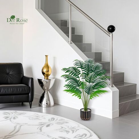 Der Rose 28" Fake Palm Tree Large Artificial Potted Plants Indoor for Home Porch Patio Living Room Bathroom Outdoor Decor in Saudi Arabia
