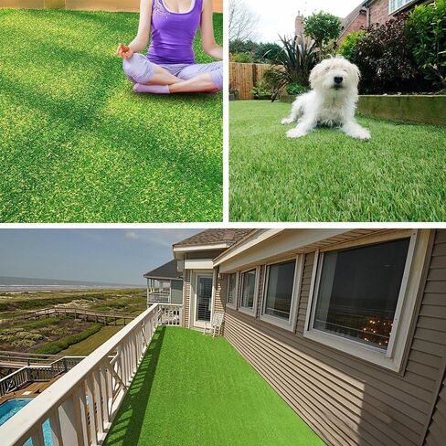 Petgrow Realistic Artificial Grass Rug - Indoor Outdoor Garden Lawn Landscape Synthetic Turf Mat - Thick Fake Grass Rug - 13 X 82FT(1066 Square FT) in Saudi Arabia