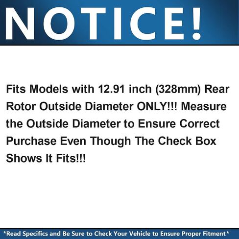 Detroit Axle - Rear Brake Kit for Dodge Grand Caravan Journey Chrysler Town & Country VW Routan Replacement Brakes Rotors and Ceramic Brake Pads : 12.91" inch Rotor in Saudi Arabia