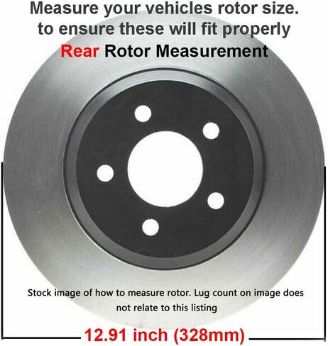 Detroit Axle - Rear Brake Kit for Dodge Grand Caravan Journey Chrysler Town & Country VW Routan Replacement Brakes Rotors and Ceramic Brake Pads : 12.91" inch Rotor in Saudi Arabia