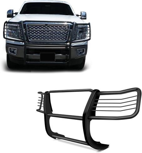 Black Horse Grille brush Bumper Guard Modular Black Compatible with 2017-2024 Nissan Titan(Excl. Titan XD models)-17NR27MA in Saudi Arabia