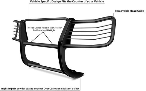 Black Horse Grille brush Bumper Guard Modular Black Compatible with 2017-2024 Nissan Titan(Excl. Titan XD models)-17NR27MA in Saudi Arabia