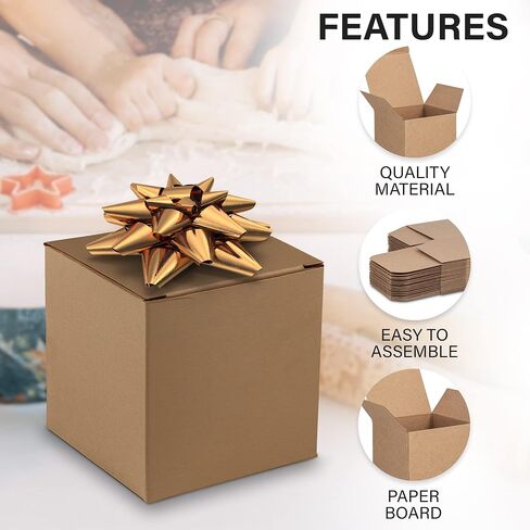 MT Products Tuck Top Kraft Paperboard Gift Box 2" x 2" x 7" - Gift Boxes with Lids - Pack of 30 in Kuwait
