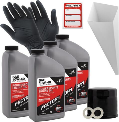 Oil Change Kit compatible with Suzuki VLR1800 / M109R Boulevard – Includes 4 Quarts of 10W-40 Full Synthetic Oil, 1 Filter, 1 Crush Washer, 1 Funnel, 1 Oil Change Reminder Sticker in Saudi Arabia