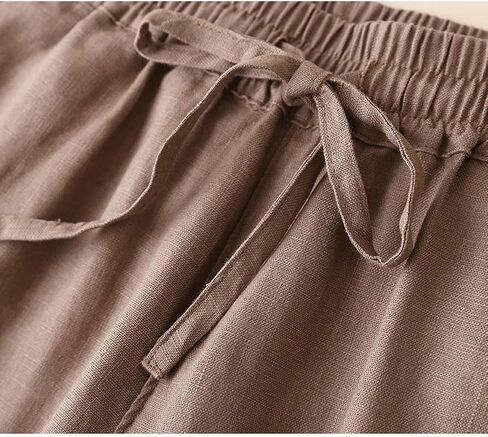 IDEALSANXUN Womens Linen Pants Spring Summer Straight Leg Loose Fit Beach Pants with Drawstring in Saudi Arabia