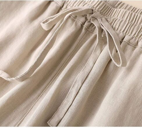 IDEALSANXUN Womens Linen Pants Spring Summer Straight Leg Loose Fit Beach Pants with Drawstring in Saudi Arabia