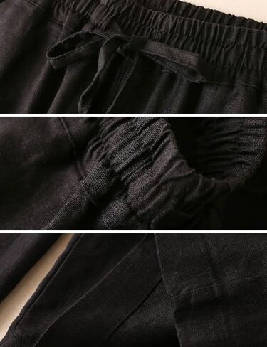 IDEALSANXUN Womens Linen Pants Spring Summer Straight Leg Loose Fit Beach Pants with Drawstring in Saudi Arabia