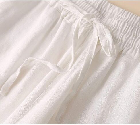 IDEALSANXUN Womens Linen Pants Spring Summer Straight Leg Loose Fit Beach Pants with Drawstring in Saudi Arabia