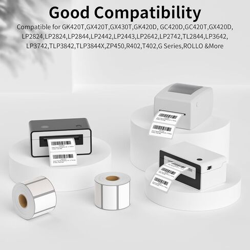2x1inch Direct Thermal Label Paper for Barcodes, Shipping, 1000 Labels Per Roll White, Compatible with Rollo Label Printer & Zebra Desktop Printers in Kuwait