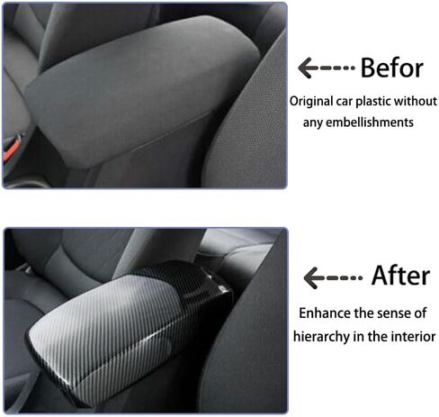 Car Accessories Fit for Toyota Corolla 2020-2024 Interior ABS Center Console Armrest Pad Cover Decoration Trim 1PC Set (Carbon Fiber) in Saudi Arabia