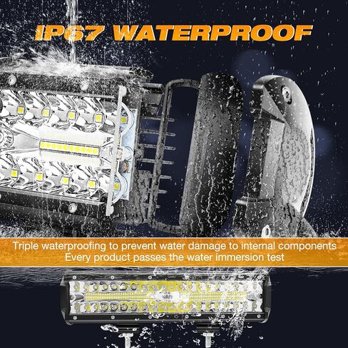 LED Light Bar 12Inch 300W & 2PCS 4Inch 60W Spot Flood Light Pods, KINGOPT LED High Brightness with Wiring Harness Kit Fog Lamps Driving Boat Work Lights for Truck SUV ATV UTV Golf Car Jeep Automatic in Saudi Arabia