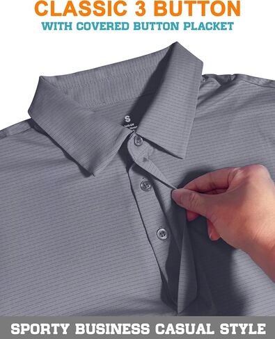 Men's Golf Polo Shirts UPF 50+ Short Sleeve Dri Fit Polos Stretch Performance Collared Golf Casual Work Business Wear in Kuwait